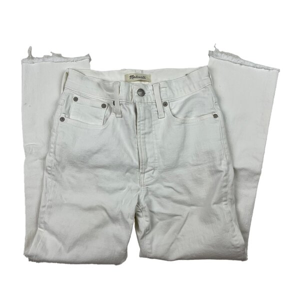 Madewell The Petite Perfect Vintage Jean in Tile White: Raw-Hem Edition Size 24P - Picture 2 of 16